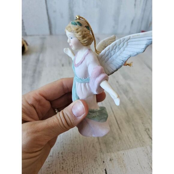 Midwest imports porcelain angel cherub ornament vintage Xmas tree - Picture 3 of 10